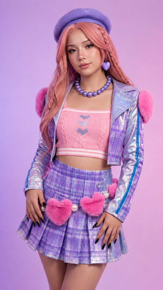 LOL League of Legends Heartache Caitlyn Cosplay Costume - model wearing Heartache Caitlyn costume
