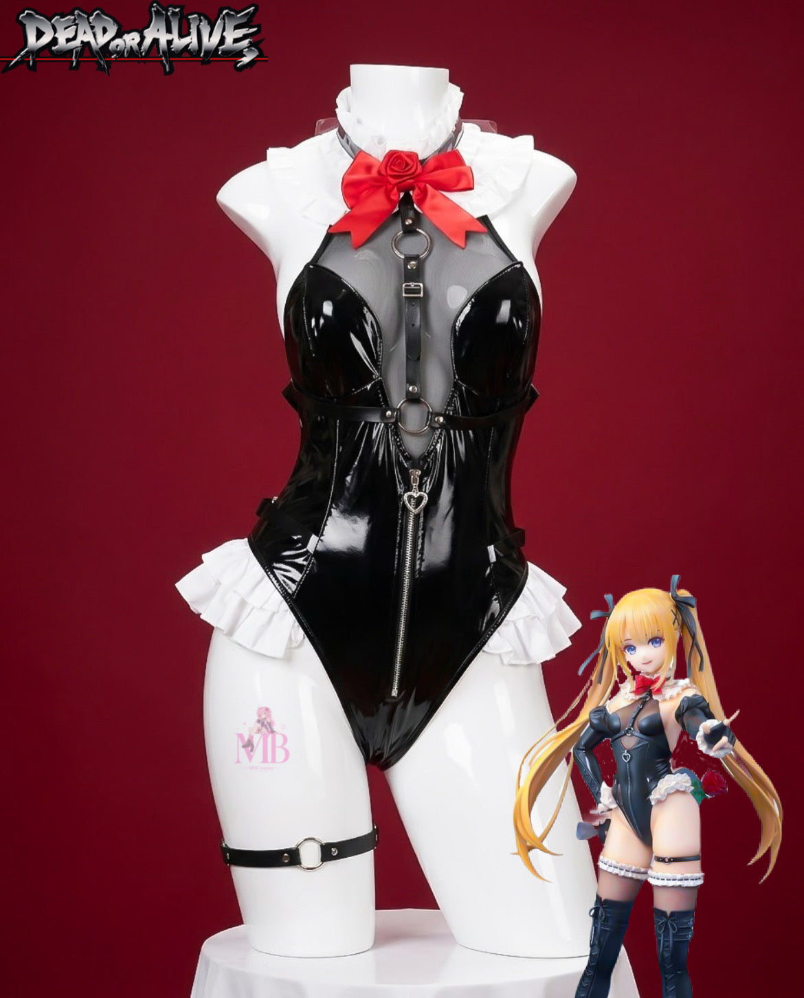 Front view of Marie Rose Twinkle Rose cosplay bodysuit from Dead or Alive Xtreme Venus Vacation