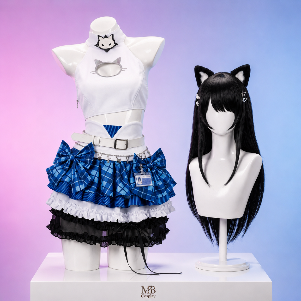 Anis T.T. STAR Mint cosplay costume from Goddess of Victory NIKKE with wig and cat ear accessories