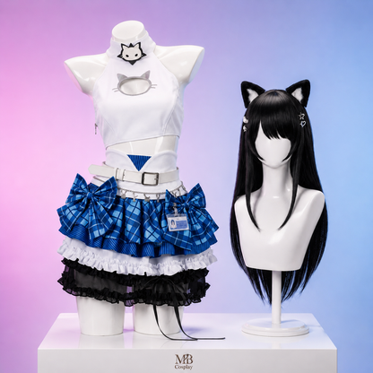 Anis T.T. STAR Mint cosplay costume from Goddess of Victory NIKKE with wig and cat ear accessories