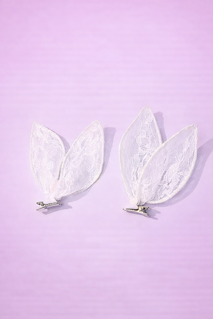 White bunny ear cosplay accessory for anime costume