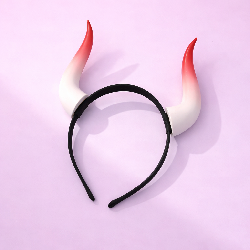 Red horn headband cosplay accessory anime