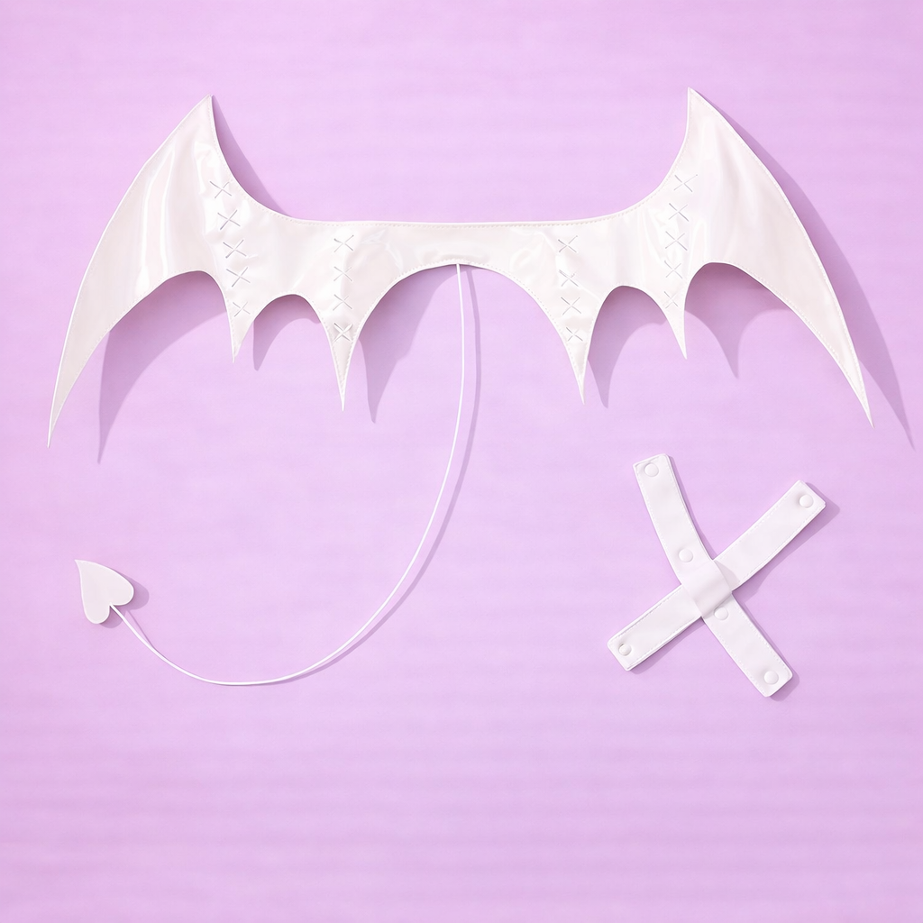 Angel wing and tail accessory cosplay white costume