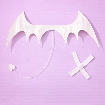 Angel wing and tail accessory cosplay white costume