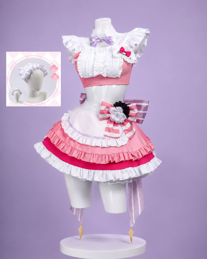Wig dorothy maid costume with headpiece for NIKKE: Goddess of Victory Dorothy Maid Cosplay Costume & wig