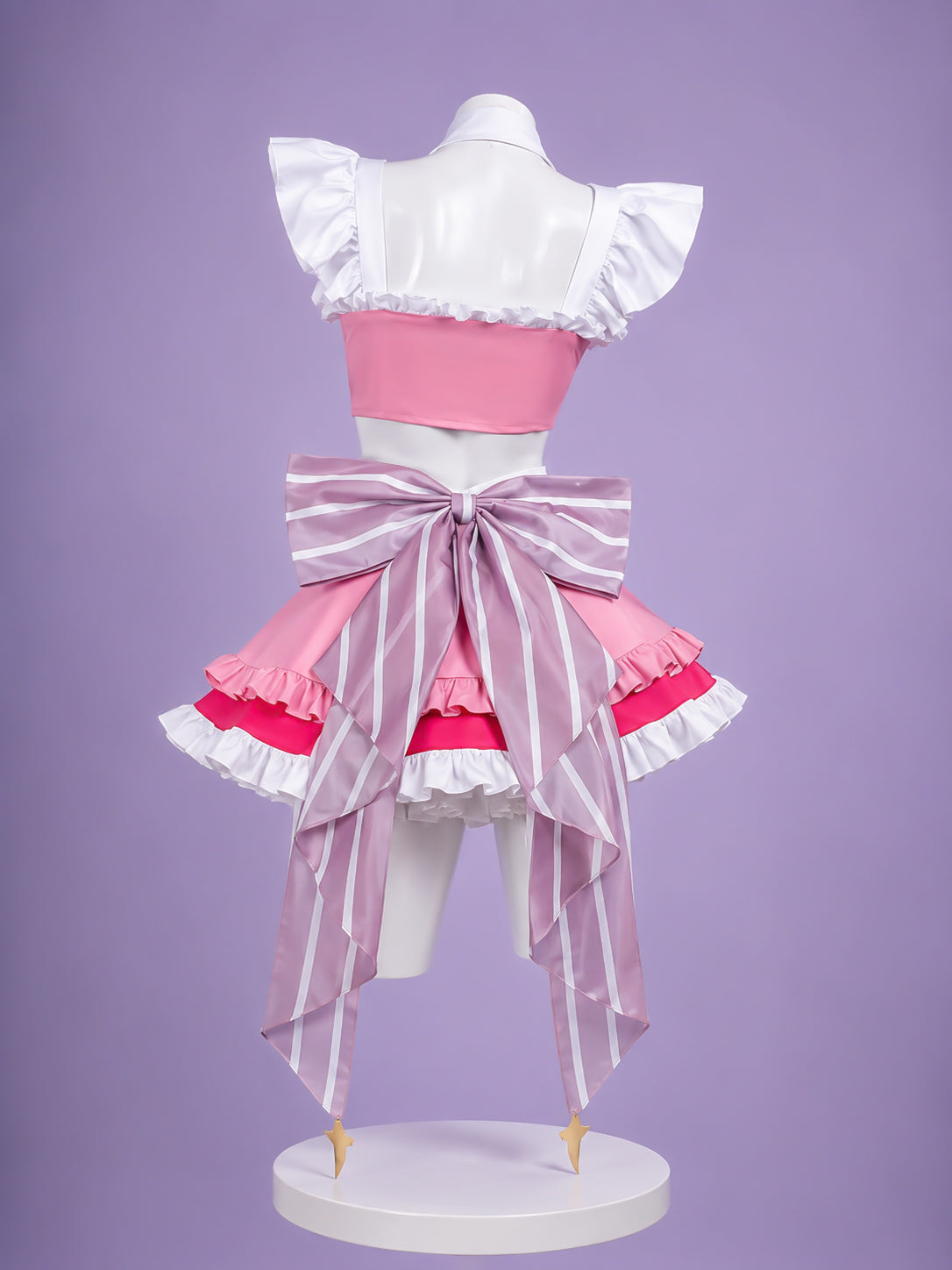 Wig maid costume back view with oversized bow for NIKKE: Goddess of Victory Dorothy Maid Cosplay Costume & wig
