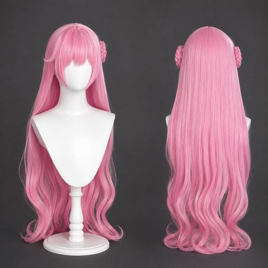 NIKKE: Goddess of Victory Dorothy Maid Cosplay Costume & wig - pink maid wig front and back views