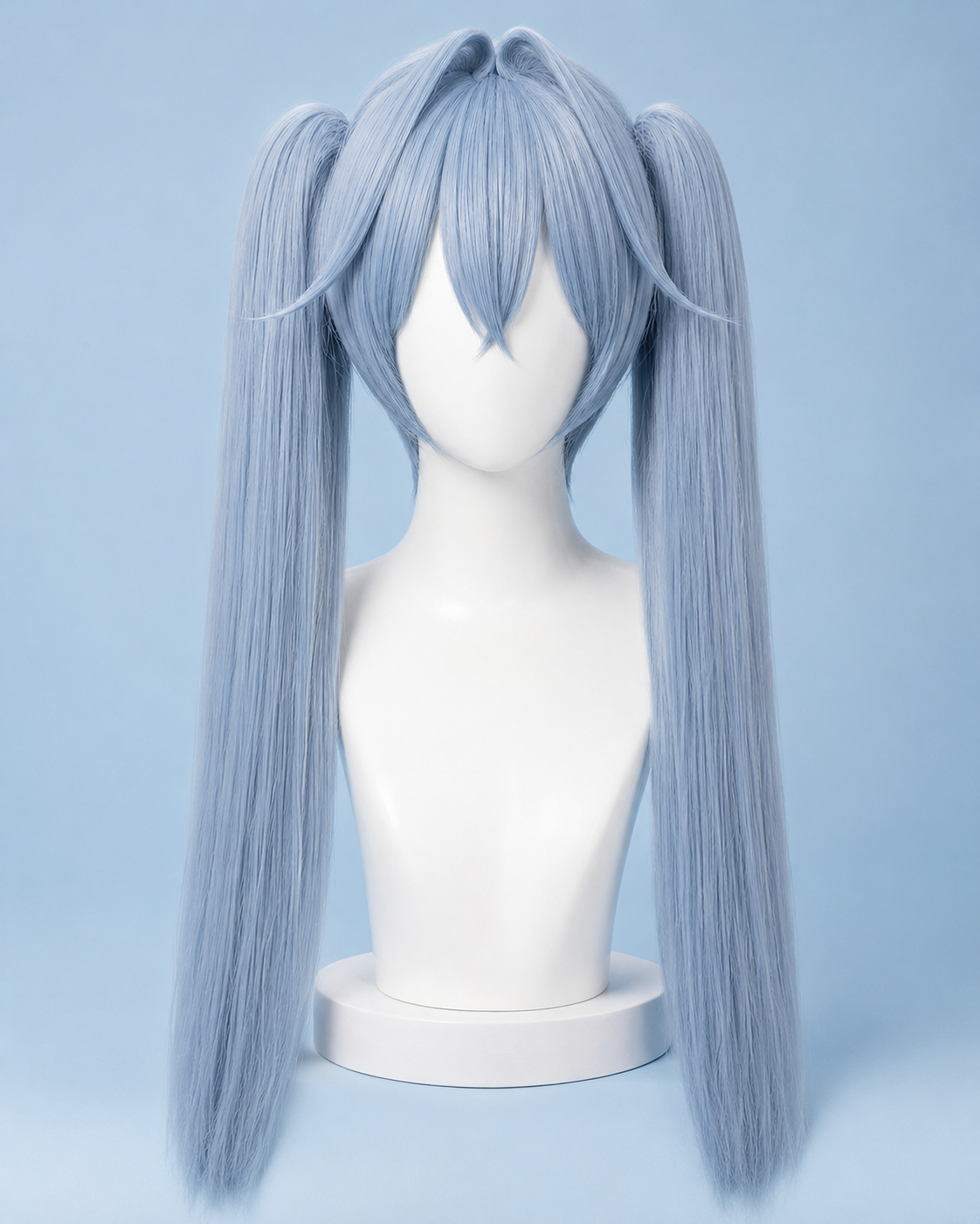 Hansel long blue wig front view for Nikke Goddess of Victory Hansel Cosplay & wig