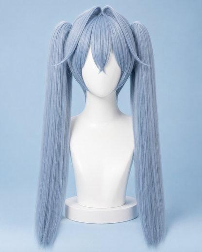 Hansel long blue wig front view for Nikke Goddess of Victory Hansel Cosplay & wig