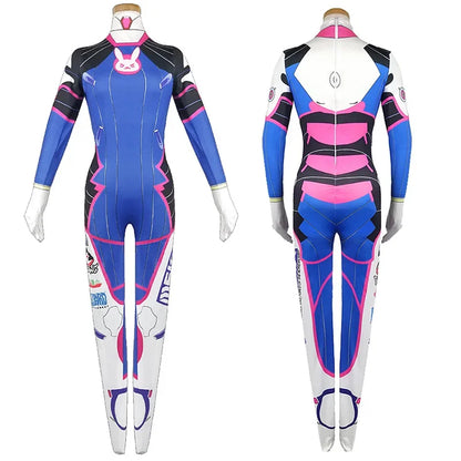 Overwatch D.Va Cosplay Suit – Classic Blue Pilot Uniform Full Set & Wig