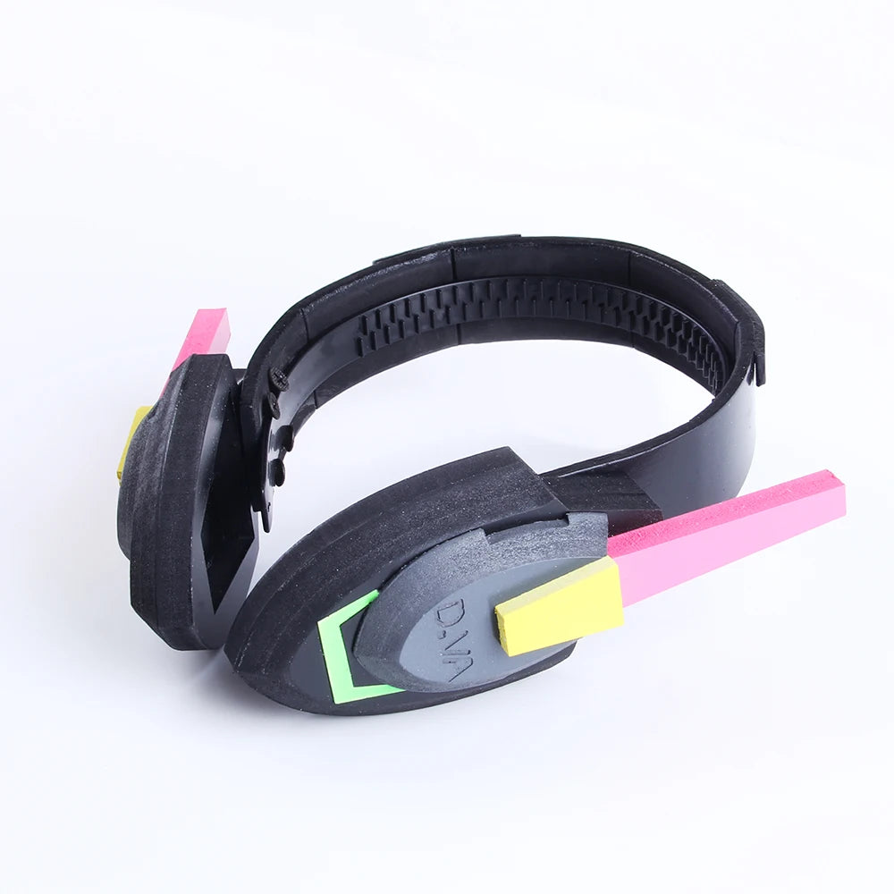 Black headphones with colorful accents on a white background