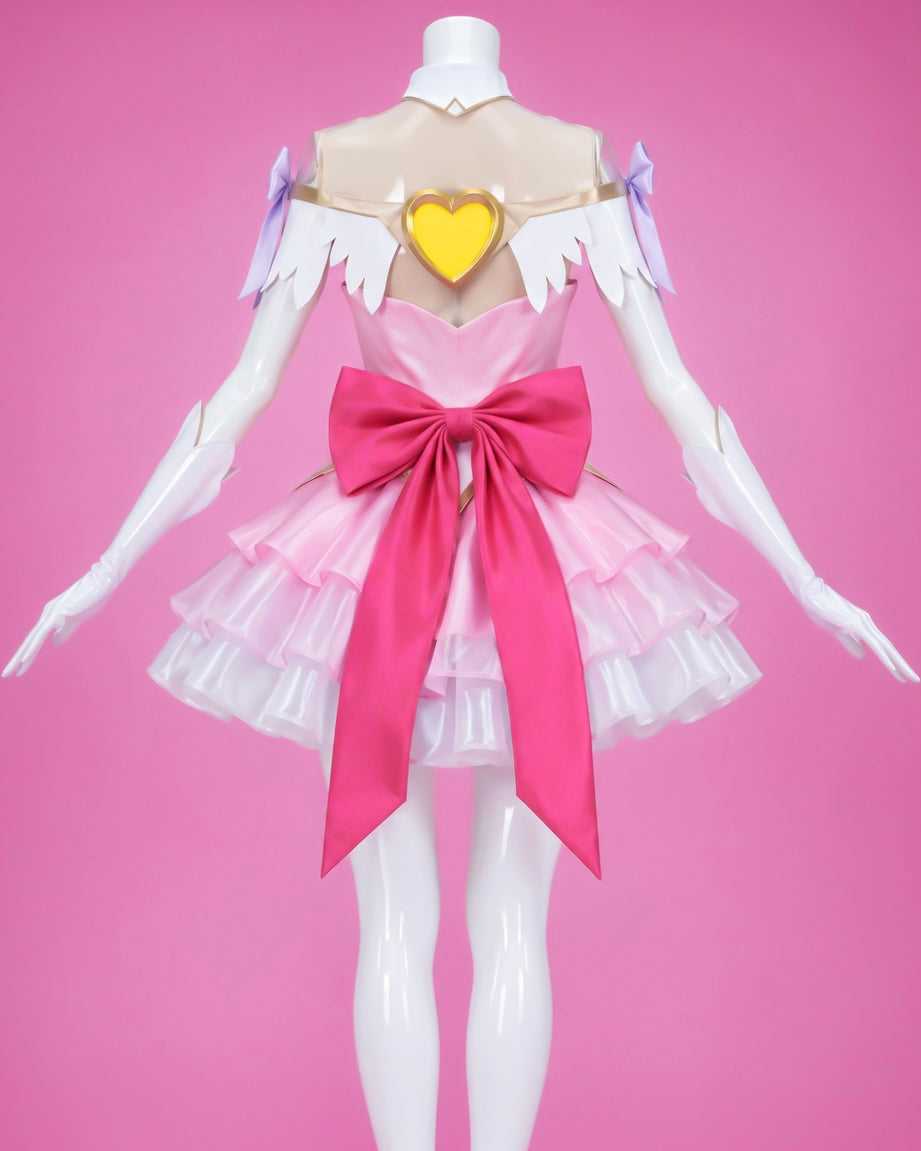 Only pink magical girl costume back view with large bow for Overwatch Pink Magical Girl Juno Meka Cosplay costume (costume only)