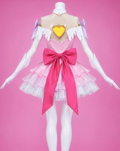 Only pink magical girl costume back view with large bow for Overwatch Pink Magical Girl Juno Meka Cosplay costume (costume only)