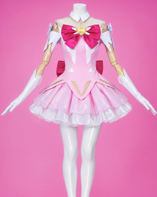Overwatch Pink Magical Girl Juno Meka Cosplay costume (costume only) pink magical-girl costume front view without character inset