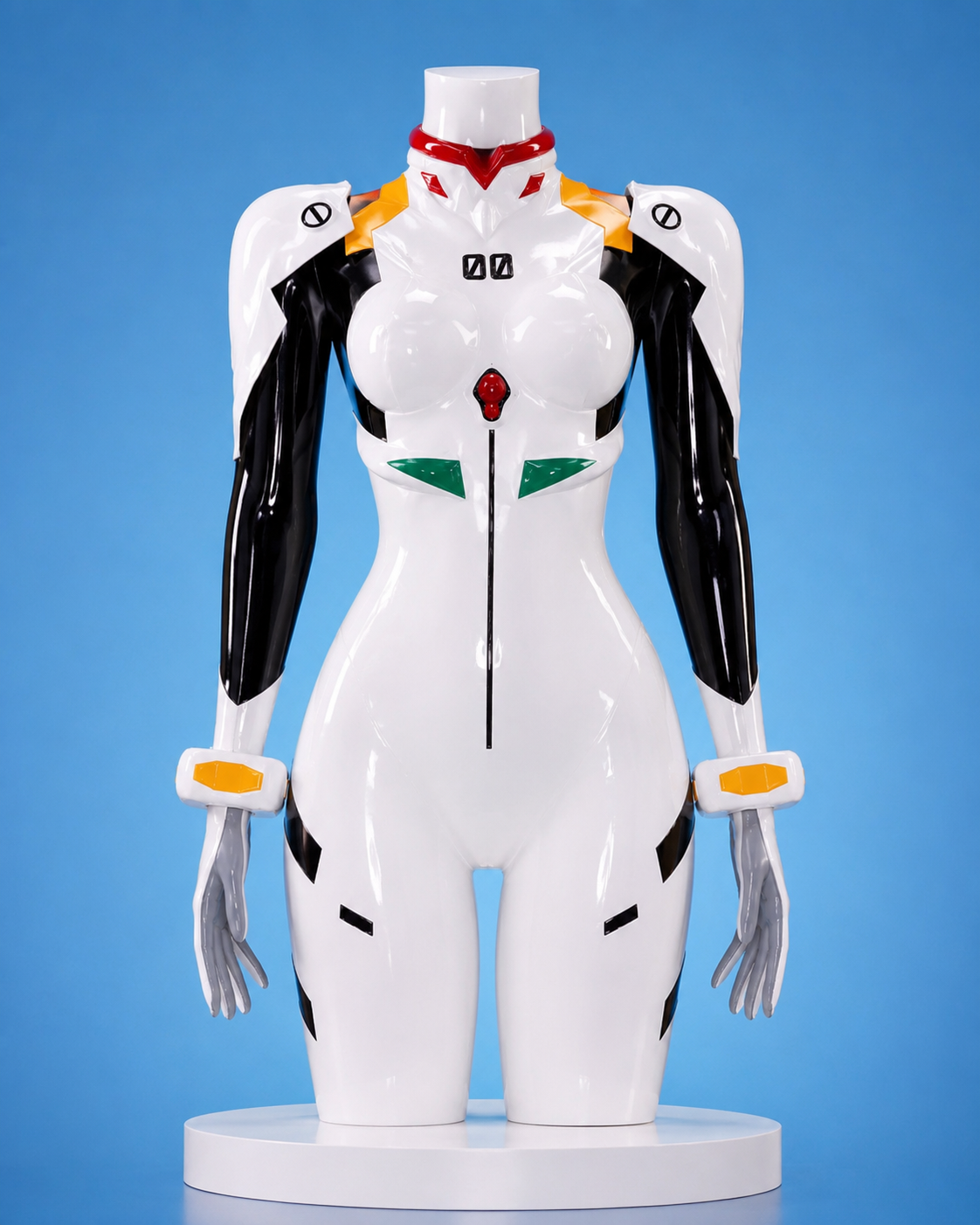 Rei Ayanami white Evangelion plugsuit cosplay costume displayed from the front