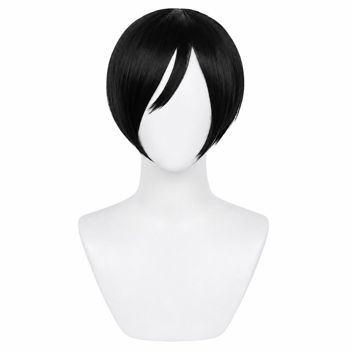 Short black bob wig front view for Resident Evil Ada Wong Cosplay Wig – Short Black Bob Style