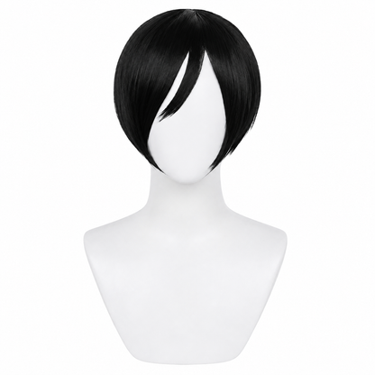 Short black bob wig front view for Resident Evil Ada Wong Cosplay Wig – Short Black Bob Style