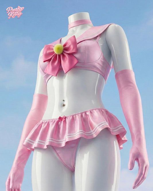 Sailor Baby Set - pink sailor lingerie mannequin front view