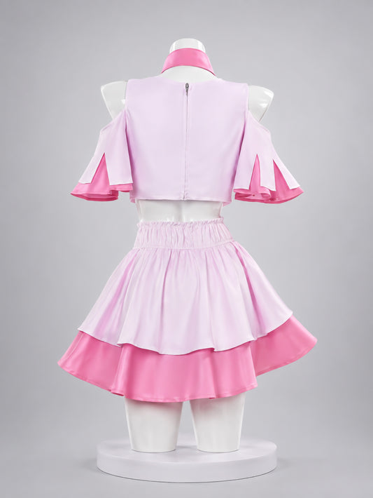 Still in Love Cosplay Costume & Wig Set | Umamusume: Pretty Derby 4.5 Anniversary Pink pink anniversary costume back view