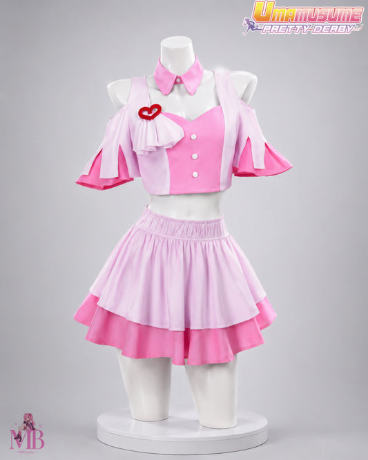 Still in Love Cosplay Costume & Wig Set | Umamusume: Pretty Derby 4.5 Anniversary Pink pink anniversary uniform front view