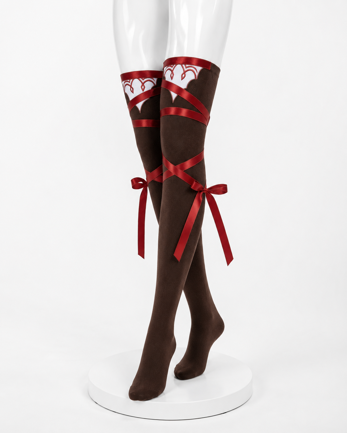 Still in Love Cosplay Costume - Uma Musume: Pretty Derby Racing Uniform & Wig black patterned stockings with red bows