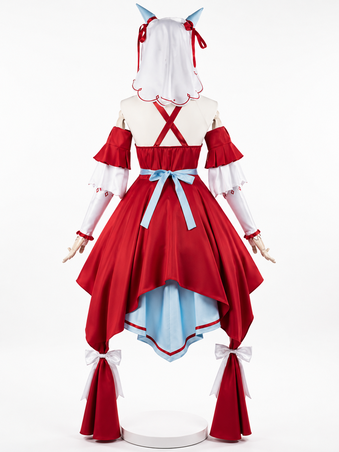 Still in Love Cosplay Costume - Uma Musume: Pretty Derby Racing Uniform & Wig red racing uniform back view
