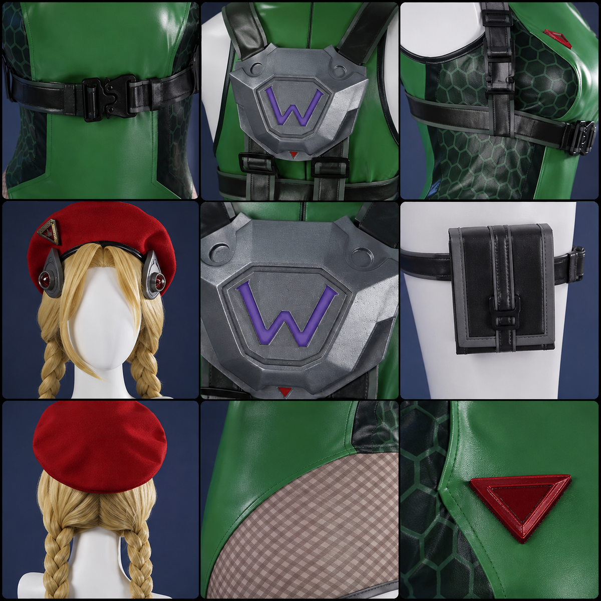 Street Fighter Widowmaker Cosplay Costume – Full Set tactical costume detail collage