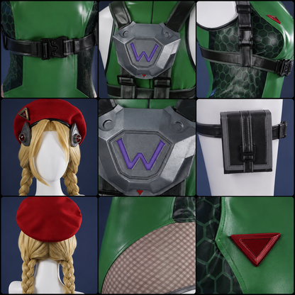 Street Fighter Widowmaker Cosplay Costume – Full Set tactical costume detail collage
