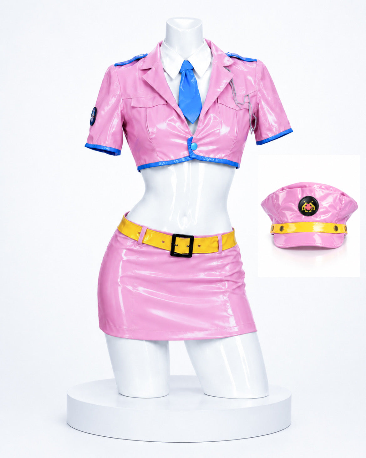 Super Sonico costume with police cap for Super Sonico "Space Police" Cosplay Costume & Wig