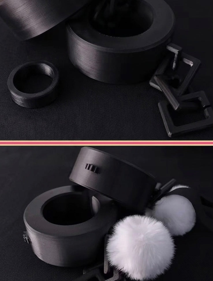 Zenless Zone Zero: Cissia Cosplay Costume - Metropolitan Order Division - black ring and pompom accessories