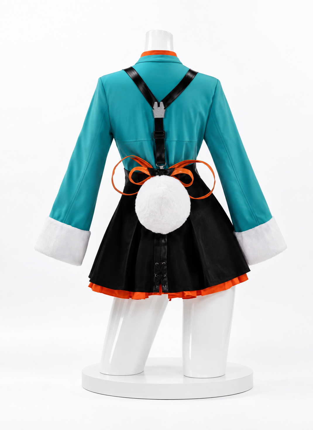 Teal jacket and black dress back view for Zenless Zone Zero Zhao Cosplay Costume - ZZZ