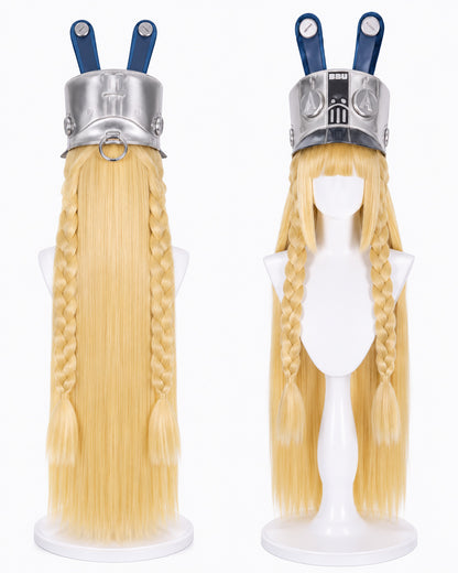     Norma cosplay wig with signature blonde braids and mechanical helmet from Zenless Zone Zero.